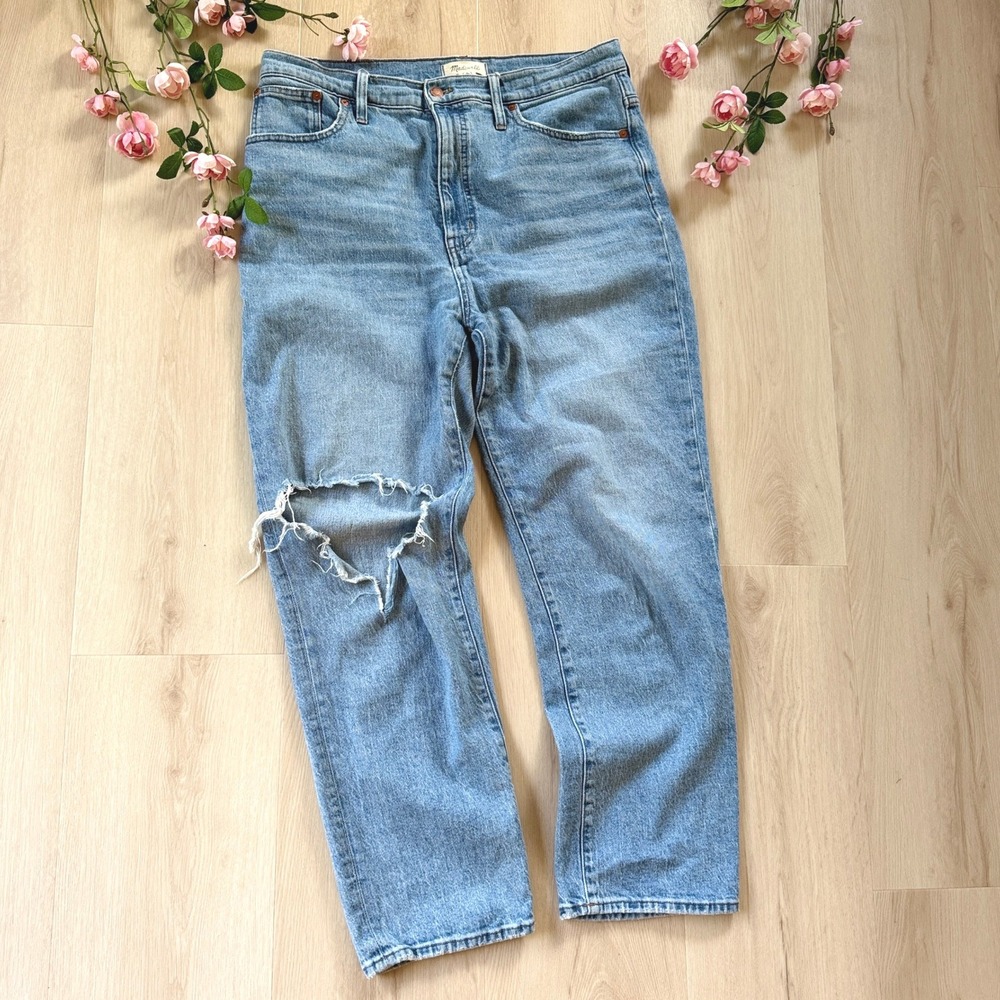 Madewell The Perfect Vintage Straight Leg Jean Reinhart Wash Distressed 32 Boho - Picture 2 of 16